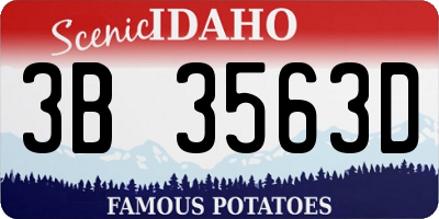 ID license plate 3B3563D