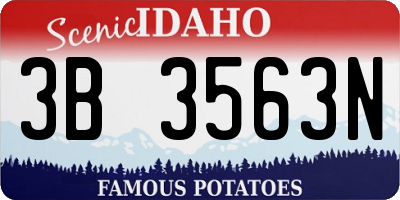 ID license plate 3B3563N