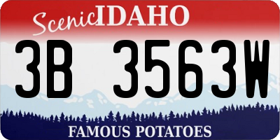 ID license plate 3B3563W