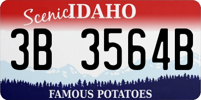 ID license plate 3B3564B