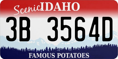 ID license plate 3B3564D