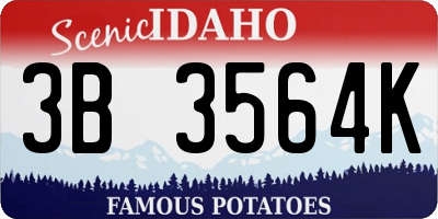 ID license plate 3B3564K