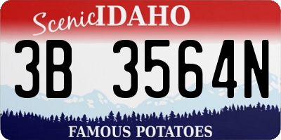 ID license plate 3B3564N