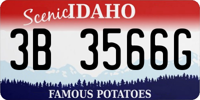 ID license plate 3B3566G
