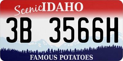 ID license plate 3B3566H