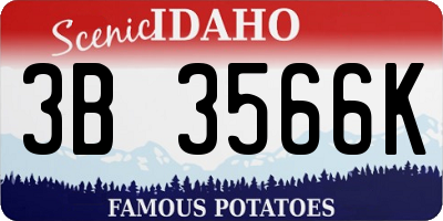 ID license plate 3B3566K