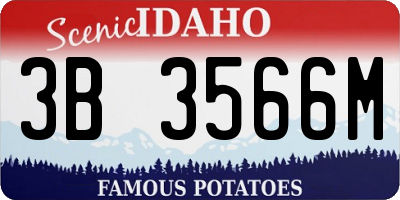 ID license plate 3B3566M