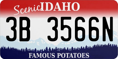 ID license plate 3B3566N