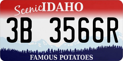 ID license plate 3B3566R