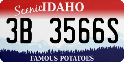 ID license plate 3B3566S