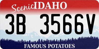 ID license plate 3B3566V