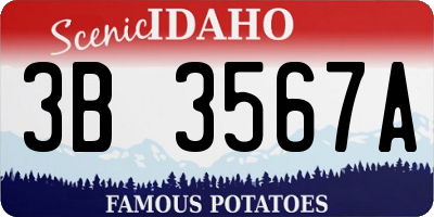ID license plate 3B3567A