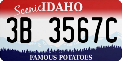 ID license plate 3B3567C