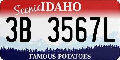 ID license plate 3B3567L