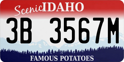 ID license plate 3B3567M