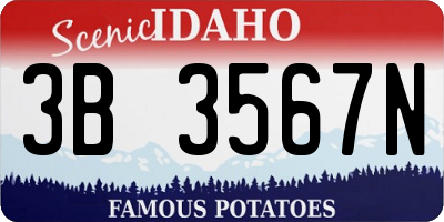 ID license plate 3B3567N