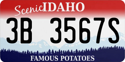 ID license plate 3B3567S