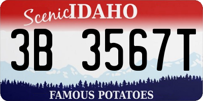 ID license plate 3B3567T