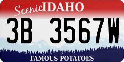 ID license plate 3B3567W