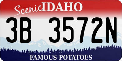 ID license plate 3B3572N