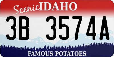 ID license plate 3B3574A