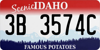 ID license plate 3B3574C