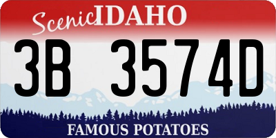 ID license plate 3B3574D