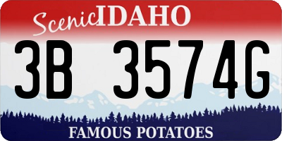 ID license plate 3B3574G