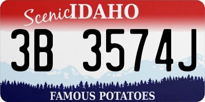 ID license plate 3B3574J