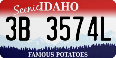 ID license plate 3B3574L
