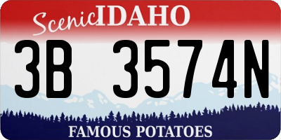 ID license plate 3B3574N