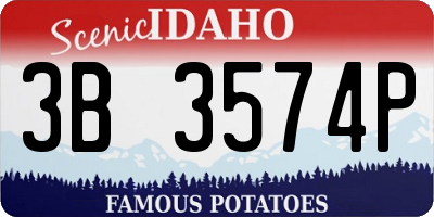 ID license plate 3B3574P