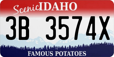 ID license plate 3B3574X