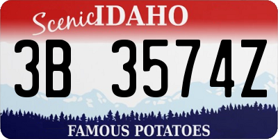 ID license plate 3B3574Z