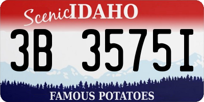 ID license plate 3B3575I