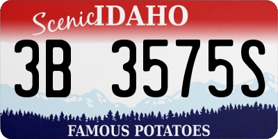 ID license plate 3B3575S