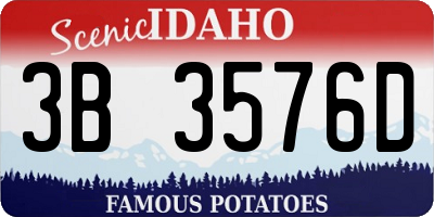 ID license plate 3B3576D