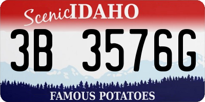ID license plate 3B3576G