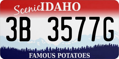 ID license plate 3B3577G