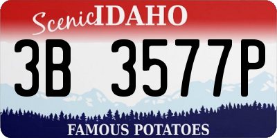 ID license plate 3B3577P