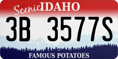 ID license plate 3B3577S