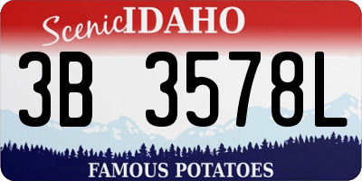 ID license plate 3B3578L
