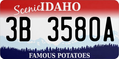 ID license plate 3B3580A