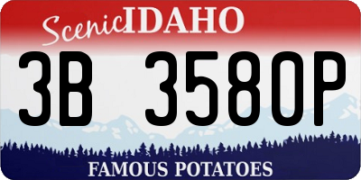 ID license plate 3B3580P