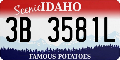ID license plate 3B3581L