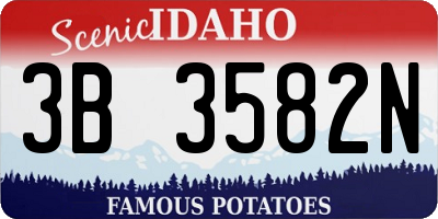 ID license plate 3B3582N