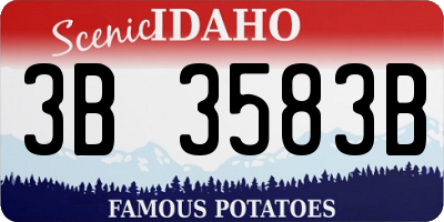 ID license plate 3B3583B