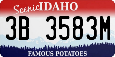 ID license plate 3B3583M