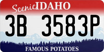 ID license plate 3B3583P