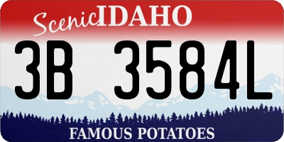 ID license plate 3B3584L